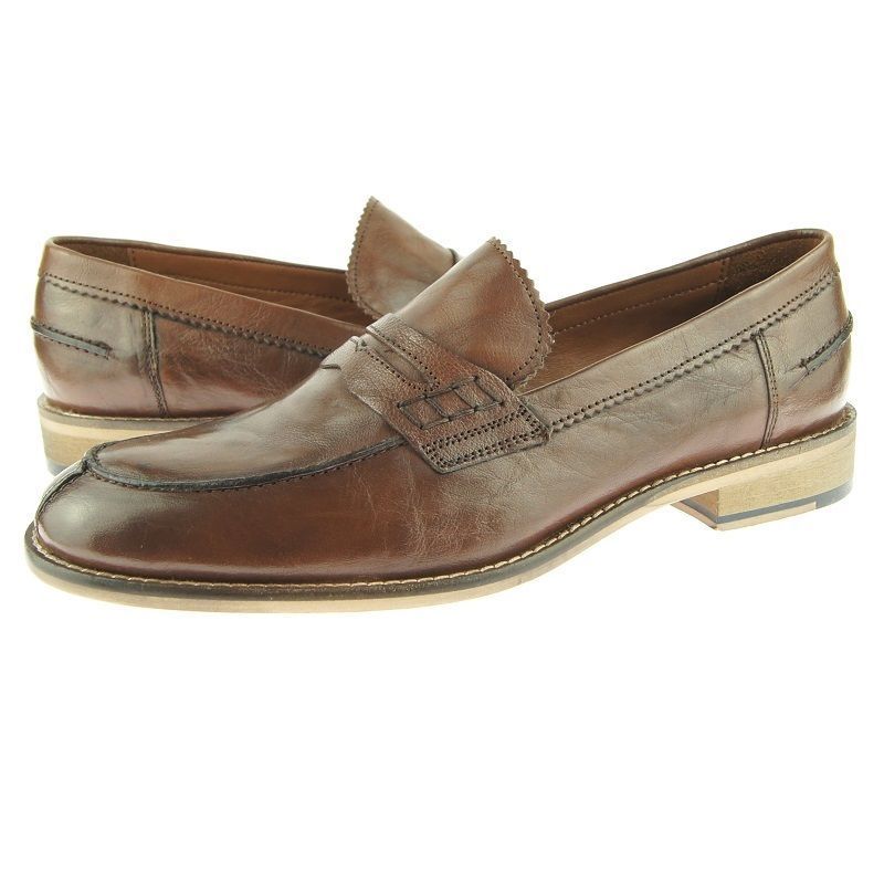 Tan Sole Genuine Leather Brown Color Moccasin Loafer Slip On Classical Men Shoes - $149.99 - $209.99