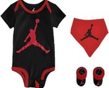 Nike Jordan Infant Baby Core Bodysuit, bib  &amp; Booties 3 Piece Set, 0-6 M... - £18.32 GBP