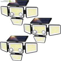  3000LM Solar Outdoor Lights -188 LED Motion Sensor Outdoor Lights, 4 He... - $116.84