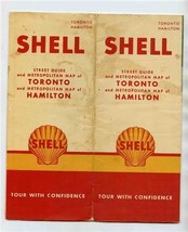 1957 Shell Oil Street Guide Metropolitan Map Toronto &amp; Hamilton Ontario Canada  - £10.89 GBP