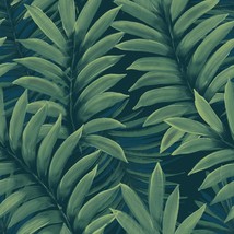 Moody Green Palm Leaves Removable Peel And Stick Wallpaper By, Made In Usa. - £32.19 GBP