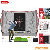 Ultimate Golf Practice Set: 10x7ft Net, Dual-Turf Mat, Golf Balls Included - $174.19