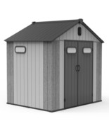8x6FT Heavy-Duty Resin Outdoor Storage Shed w/ Lock &amp; Vents - $20,575.26 MXN
