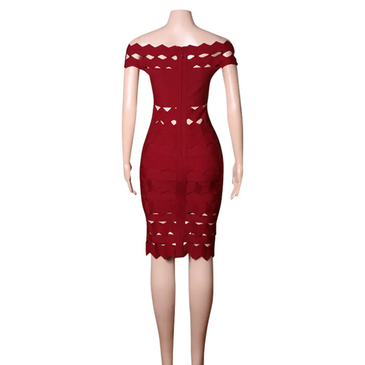Summer Sexy Off Shoulder Burgundy Black Beige Blue Mini Bodycon Bandage Dress Item image 7