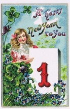 New Years Postcard Girl January 1 Embossed 1911 Germany - £2.73 GBP