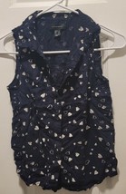 NWOT Atmosphere Primark Limited Blue White Heart Collar Tank Blouse Size 0 - £31.97 GBP