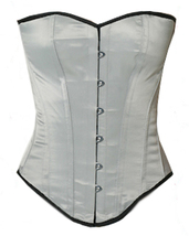 Full steel bone Fullbust spiral victorian sexy corset grey/silver satin corset - £33.79 GBP+