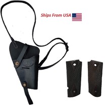 Colt Leather Black Shoulder Holster with U.S WWII M1911 Colt Mag Canvas Pouch - £26.97 GBP