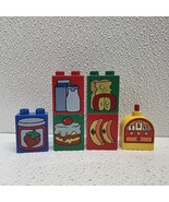 Lego Duplo Cash Register Brick Push Button Bell Sound &amp; Food Bricks - RARE - $40.46 CAD