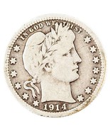 1914-S 25C $.25 BARBER QUARTER, VERY GOOD CONDITION, BEAUTIFUL COIN! - €199,23 EUR