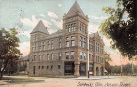 Sandusky Ohio~Masonic Temple~Wayne & Washington Sts~Leighton #5571 Postcard 1908 - £4.84 GBP