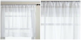 Short Panel Solid Sheer Window Curtain Rod Pocket 58 Inch x 36" - White - P01 - £18.79 GBP