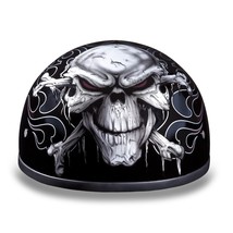 New Daytona Skull CAP-W/ CROSS BONES Open Face Motorcycle DOT Helmet - £36.00 GBP