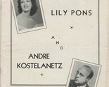 Lily Pons &amp; Andre Kostelanetz Program Margaret Etter Creche Chicago IL 1940 - £14.79 GBP