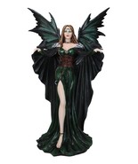 Gothic Enchantress Emerald Fairy In Corset Gown with Ravens Large Figurine - $142.52 CAD
