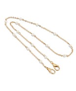 1928 Jewelry 14K Gold Dipped &amp; Pearl Face Mask Chain Necklace Holder 22 ... - $37.01 CAD