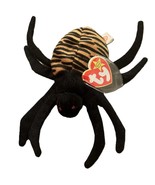 Ty Beanie Baby Spinner Spider Plush Toy With Black &amp; Orange Striped Body... - $129.46 MXN