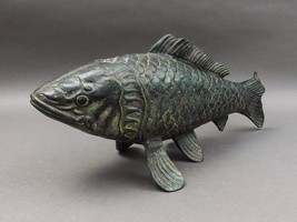 Maitland Smith Thailand Vintage Large Bronze Carp Fish Sculpture Statue 17 1/2&quot; - £1,596.70 GBP