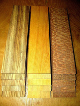 15 Pieces Kiln Dried Thin Leopardwood, Lemonaballi, &amp; Zebrawood 12&quot; X 3&quot; X 1/4&quot; - £45.85 GBP