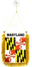 Wholesale lot 3 State of Maryland Mini Flag 4&quot;x6&quot; Window Banner w/ suction cup - £4.62 GBP