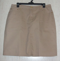 New Womens Jaclyn Smith 5 Pocket Beige Denim Skirt Size 18 - £25.82 GBP