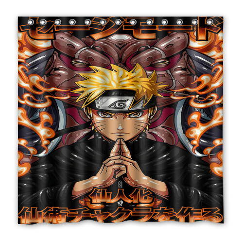New!!! Naruto Uzumaki Custom Waterproof Polyester Shower Curtain 4 Size Item image 8