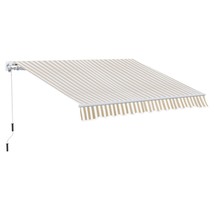 Outsunny 12&#39;x10&#39; Retractable Patio Awning Sun Shade - Beige/White - $324.99