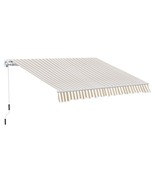 Outsunny 12&#39;x10&#39; Retractable Patio Awning Sun Shade - Beige/White - $5,980.68 MXN