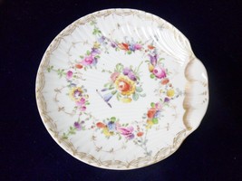 Dresden Shell Dish, Flowers and Garlands, 6&quot; diam[a4] - $38.21