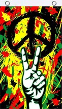 Peace Sign Graffiti Paint Splatter SGL Sided Good Vibes 3X5 Flag Rough Tex® 100D - £15.12 GBP