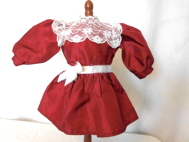 American Girl Samantha Christmas Red Cranberry Dress Lace (retired) - £22.57 GBP