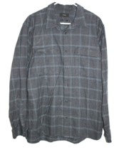 Vince Men&#39;s Classic Fit Blue Black Plaid Flannel Button Up Shirt Size XL... - $22.50
