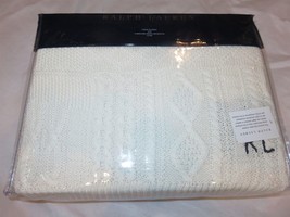 Ralph Lauren Bradbury Cream knit throw blanket $355 - $163.15