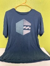 Billabong Mens T-shirt Graphic Tee Blue Ringspun Organic Cotton  - £14.47 GBP