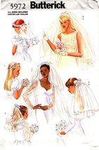 1999 Wedding ACCESSORIES - BRIDAL VEILS Butterick Pattern 5972 UNCUT - $12.00