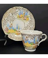 Vintage Colclough Bone China Cup &amp; Saucer Lady in Yellow and Blue Chintz... - $57.76