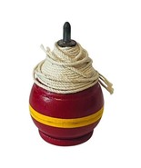 Vintage Toy Spinning Top Wooden Antique Wood Duncan Twin Spin Red Yellow... - £15.64 GBP