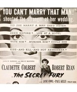 1950 The Secret Fury Film Movie Advertisement Claudette Colbert Vintage ... - €26,12 EUR