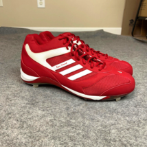 Adidas Mens Baseball Cleat 15 Red White AST Ryan Howard Mid Metal Softba... - $19.98