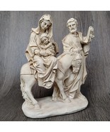 Ceramic Flight Into Egypt 9&quot; Joseph, Mary Baby Jesus Religious Statue Re... - $79.19