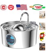 Stainless Steel Cat Water Fountain 108oz with Water Level Window &amp; Silen... - $1,105.91 MXN