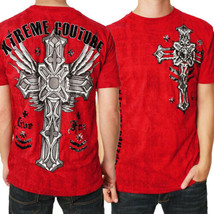 Xtreme Couture Slanted Celtic Cross Wings Military UFC MMA Mens T-Shirt Red S-XL - £18.83 GBP