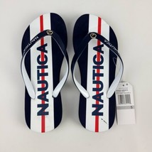 Nautica Flip Flop Thong Sandals Womans 5 White Red Navy Sanford 4 New - £12.46 GBP
