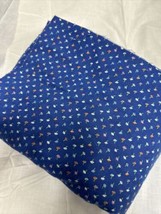 Vintage Blue Flower Print Cotton Quilting &amp; SEW/CRAFT Fabric 5.5YD X 44” - £23.53 GBP