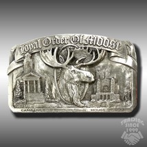 Vintage Belt Buckle 1983 Loyal Order of Moose Campanile Mooseheart Illinois - £35.80 GBP