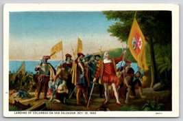 Landing Of Columbus On San Salvador 1492 Postcard C37 - £7.92 GBP