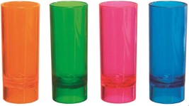 Party Essentials Hard Plastic 2-Ounce Shot/Shooter Glasses, Pack of 10, Assorted - £19.23 GBP