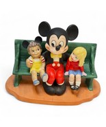 Disneyland Japan Mickey Mouse and Kids Bench Porcelain Figurine Vintage1... - $64.30