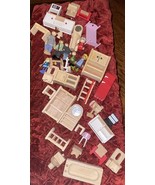 LOT OF WOODEN DOLL HOUSE FURNITURE RYANS ROOM & OTHER - $77.79