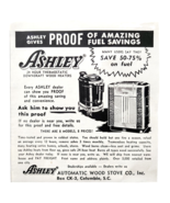 1955 Ashley Automatic Wood Stove Advertisement Vintage Appliances Heater... - $19.99